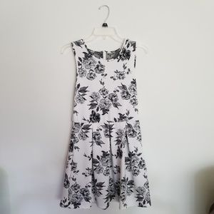 SOLD - Floral & Lace Dress - Black & White